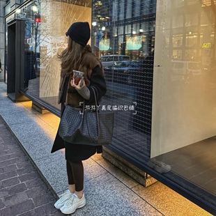 2025早春新品Pinacoteca托特手袋小牛皮编织真皮女包手提单肩购物