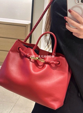2025夏季新色酒红色Andiamo全皮时尚手提单肩斜挎女包真皮结婚包