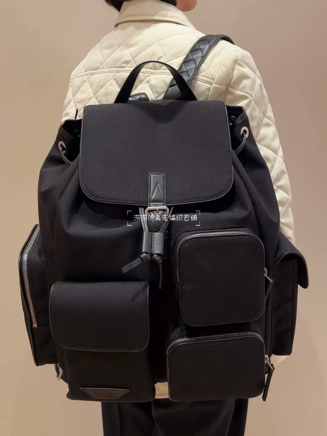 时尚潮真皮Crossroahd双肩包男女通用大容量休闲上班通勤旅行背包