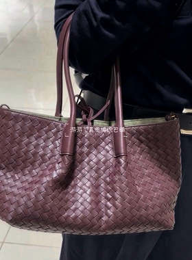 2026早春新款Pinacoteca中号托特女包双面使用真皮编织手提单肩包