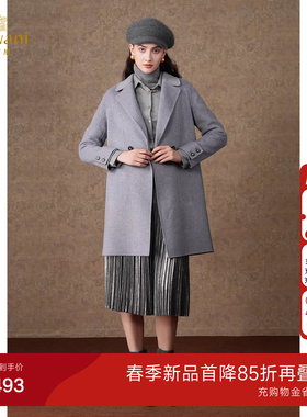 乔万尼大衣新品双面绵羊毛中长款毛呢外套气质高级感ET4A953