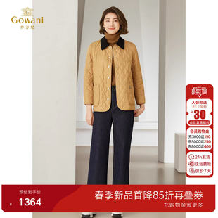 乔万尼复古格纹轻暖棉服外套气质高级感EM4K648 新品 2026春款