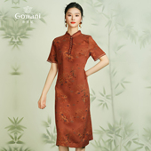 乔万尼商场同款 24mm重磅真丝香云纱连衣裙新中式 气质长裙EM2E782