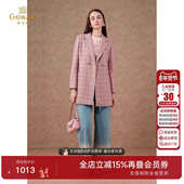 条纹格小香风西装 乔万尼2025秋新品 中长款 外套气质高级感ET3B610