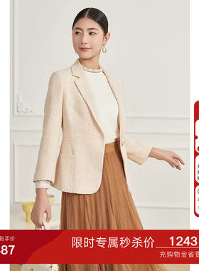 乔万尼春装新款小香风西装收腰优雅气质外套精致优雅设计EM1B108