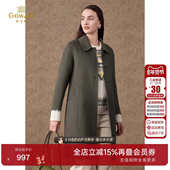 乔万尼商场同款 绵羊毛大衣简约H版 商务双面尼外套好看流行EI4A578