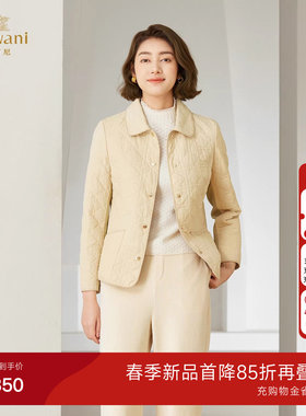 乔万尼复古格纹轻薄保暖棉服女短款翻领气质高级感短外套EM4T601