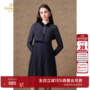 乔万尼商场同款 连衣裙高级感高级感微透设计收腰显瘦EI4E663 新品