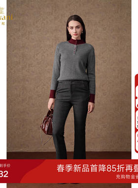 乔万尼冬商场同款休闲长裤磨毛弹力经典微喇长裤百搭EI4F510