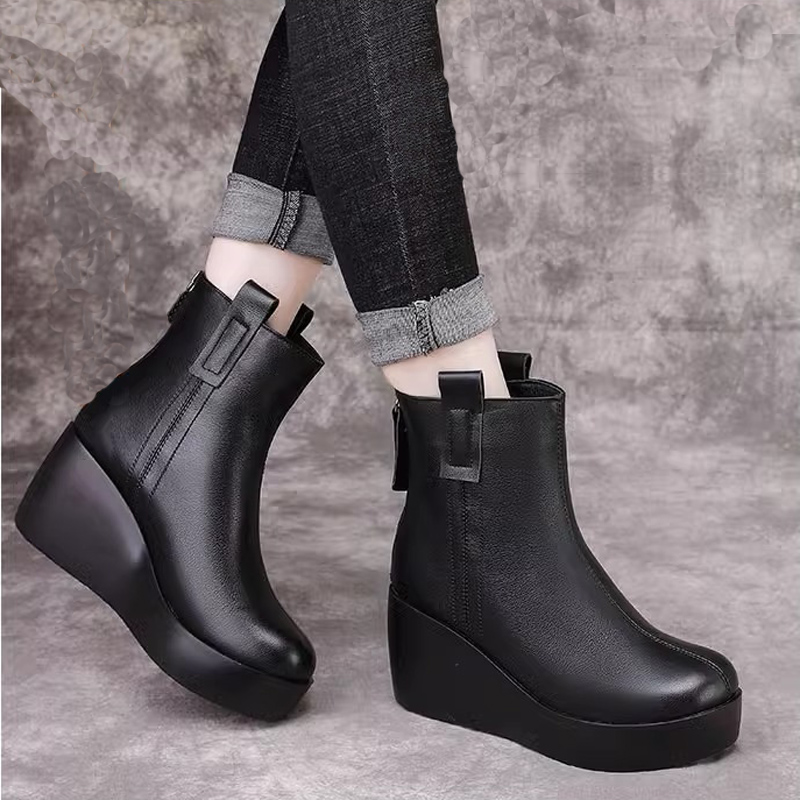 舒适时尚短筒增高中老年妈妈鞋