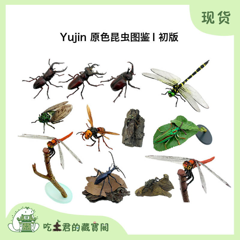 日本Yujin原色昆虫图鉴1扭蛋初版立体百科事典仿真模型绝版摆件