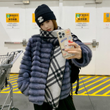 有货款2025高仿龙猫蓝紫色毛皮草剪毛外套2C002A622P175K258，女装皮草，2C002