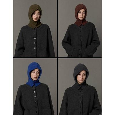 羊驼毛针织帽子围巾一体护耳帽