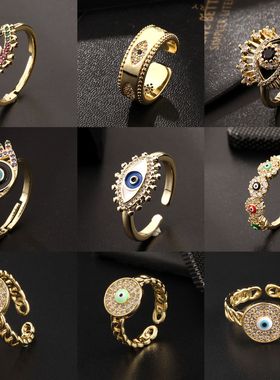 欧美女混合材质欧美个性戒指