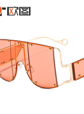 墨镜大框金属个性风连体太阳镜