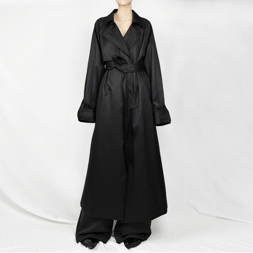 没2月 时尚领衔 高级长款风衣显瘦宽松有光泽2025秋季新款外套