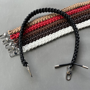 高品质编织单肩斜挎包带环保pu肩带替换钩针包藤条包斜挎包包配件