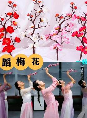 古典舞桃之夭夭灼灼其华仿真梅花枝腊梅桃花粉色春三月桃花枝道具