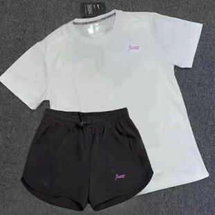沃兰迪运动套装女夏季新款跑步速干短袖短裤田径体育训练健身服