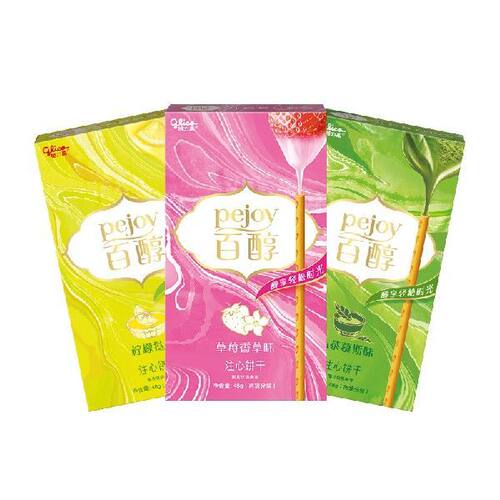 格力高(glico)百醇系列 百醇注心饼干棒休闲零食下午茶小吃组合48