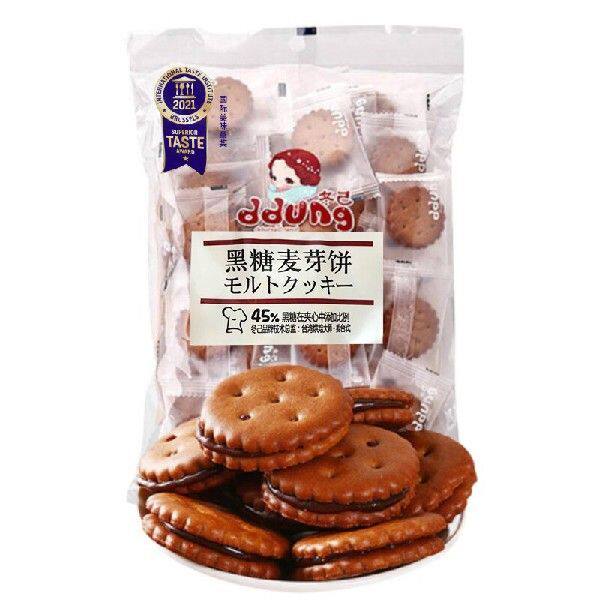 冬己 ddung 黑糖麦芽味饼干拉丝麦芽糖夹心 早餐饼干网红推荐办公