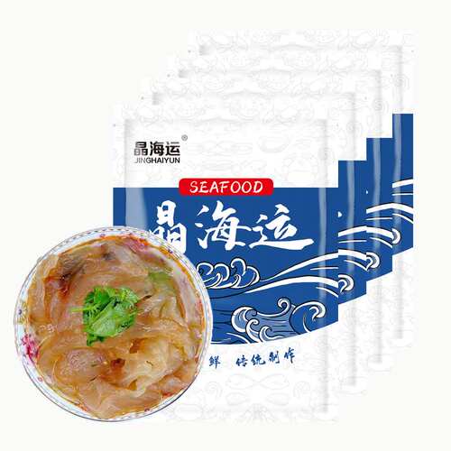 新款 晶海运即食220gx4袋(附带调料包)春游烧烤鲜脆海蜇头果肉条