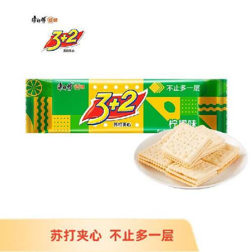 康师傅 3+2苏打夹心饼干蛋糕营养早餐代餐办公室休闲零食小吃 清