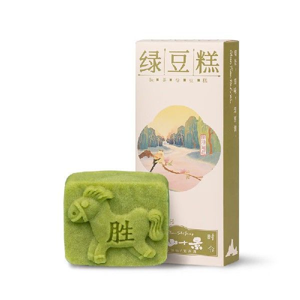 知味观 绿豆糕 抹茶味50g 中华老字号杭州手工特产传统糕点心休闲