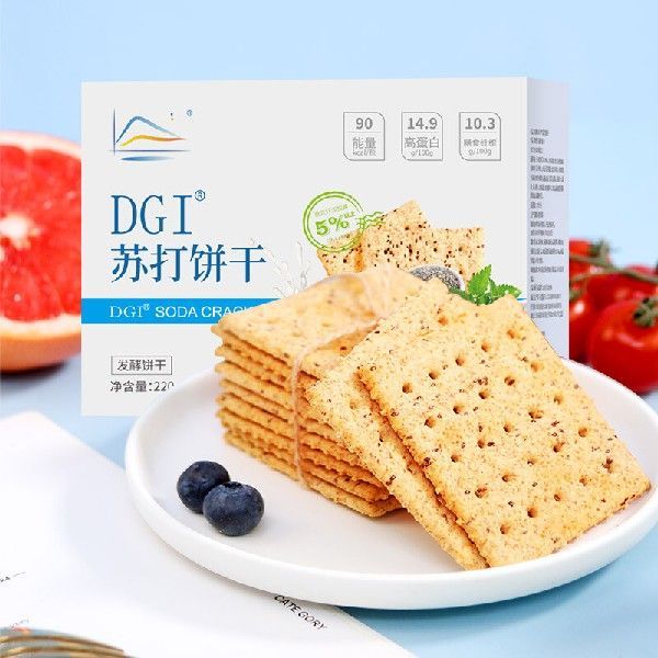 DGI苏打饼干低咸味饱腹办公室代餐休闲小吃孕妇零食 220g（22g*10
