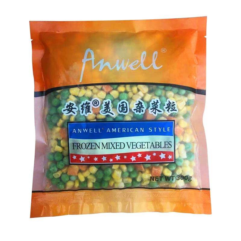 新款安维（Anwell）美式混合蔬菜丁300g冷冻欧式杂菜什锦菜方便菜