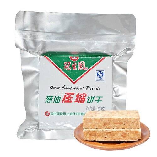 冠生园 葱油味压缩饼干118g 下午茶休闲食品 户外饱腹干粮