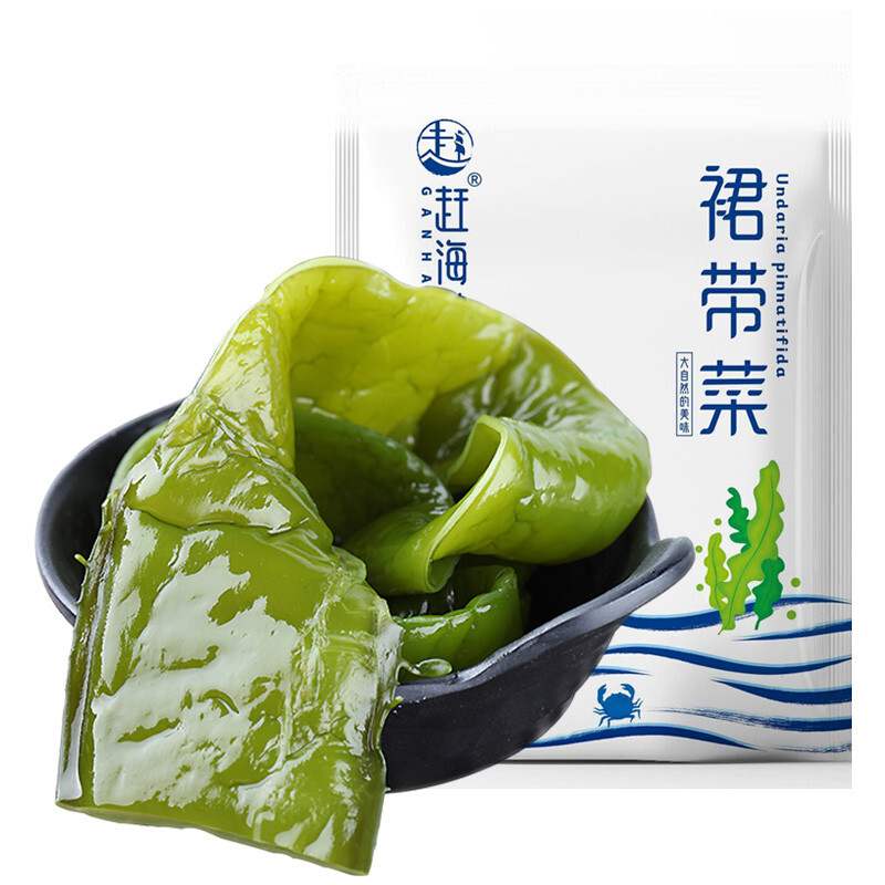 赶海弟500g盐渍海白菜裙带菜梗凉拌下饭菜荣成海产山果肉条箱装