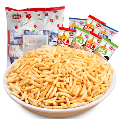 口水娃休闲零食泰国风味炒米3口味组合装300g约34小包