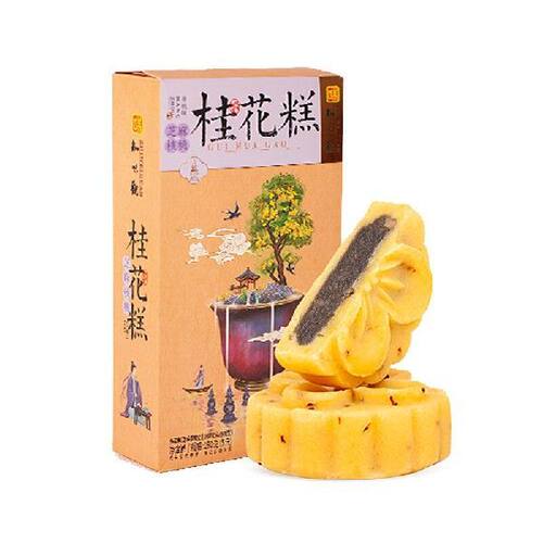 知味观 桂花糕 芝麻核桃味190g 中华老字号杭州手工特产传统糕点