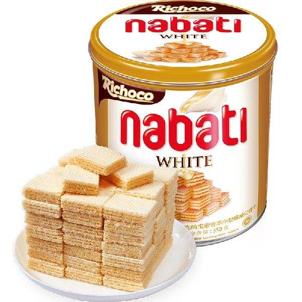 丽芝士印尼进口纳宝帝Nabati儿童休闲零食香草牛奶味威化饼干350g