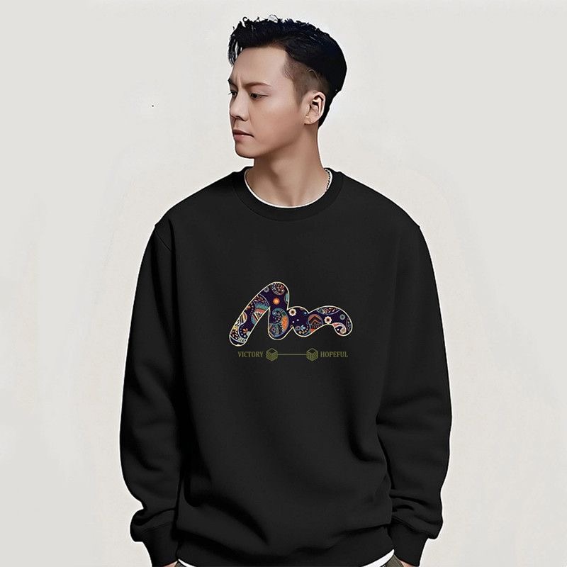 日系潮牌陈伟霆同款卫衣男士秋冬季休闲加绒圆领潮流复古上衣外套