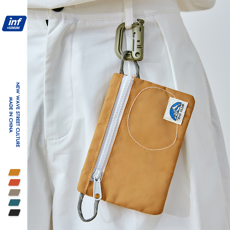 潮牌轻便挂包男卡包潮流百搭帆布小方包男士腰包mini零钱袋证件包