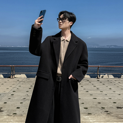 啄木鸟中长款加厚毛呢大衣