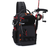 高级感路亚斜挎包胸包男女多功能渔具工具钓鱼防水摩旅单肩小背包