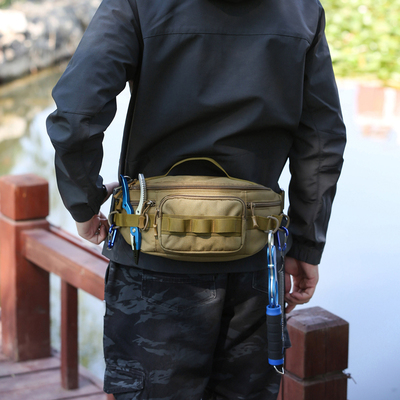 小号路亚包多功能渔具假饵收纳腰包工具耐磨工地干活胸包斜挎背包