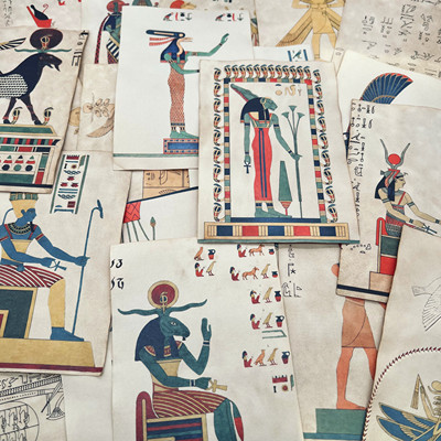 咖啡浸染 Junk journal 复古vintage 手帐拼贴素材 古埃及Egypt