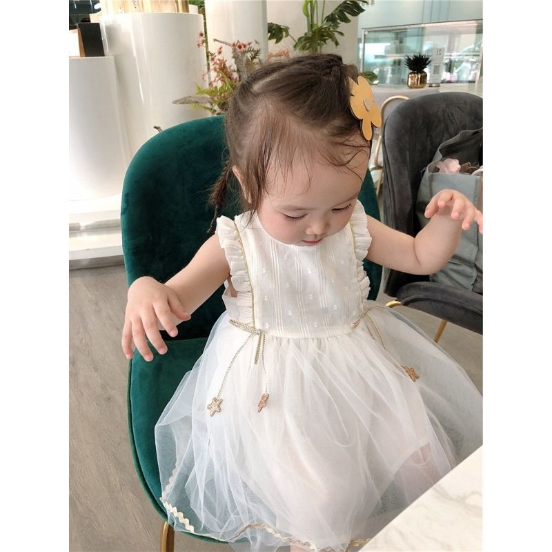 宝宝纱裙2023夏季新款洋气夏装裙子女童蓬蓬纱网纱周岁公主连衣裙