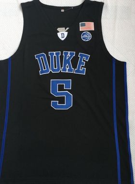 NCAA 5号R.J.巴雷特黑色刺绣球衣男女款运动背心 篮球训练服