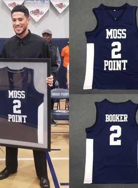 【特价包邮】NCAA布克高中2号深蓝色无袖刺绣美式篮球服球衣背心