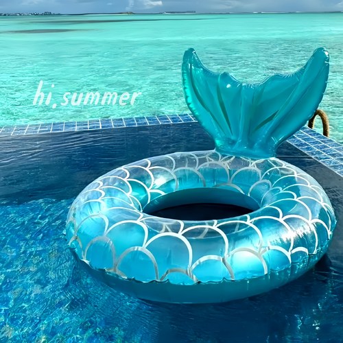 美人鱼游泳圈加厚防侧翻浮力圈