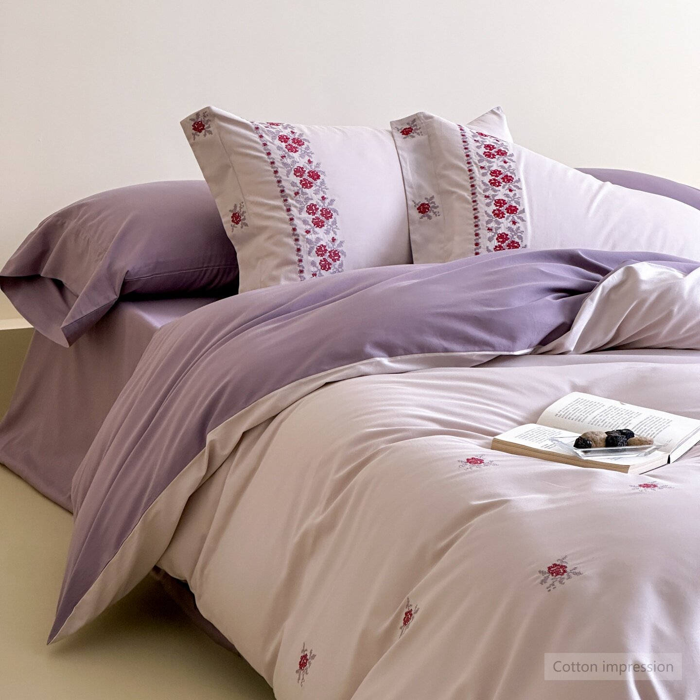 秋冬田园长绒棉刺绣保暖四件套