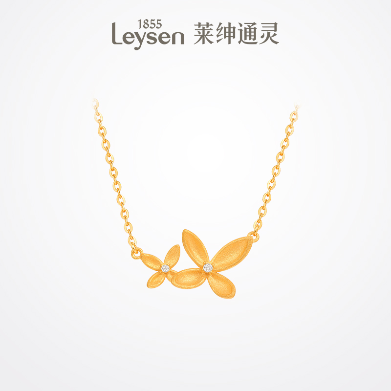 莱绅通灵珠宝黄金钻石项链
