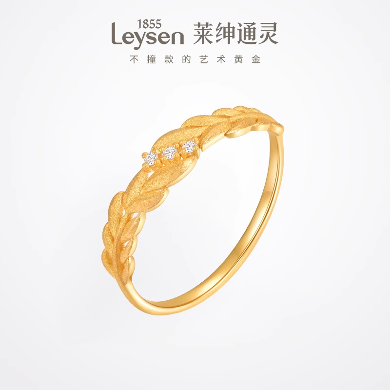 莱绅通灵珠宝传世金999足金戒指