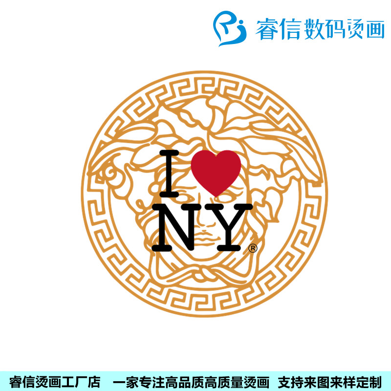 时尚潮牌范思哲versace人脸头像镂空热转印烫画贴服装logo烫钻