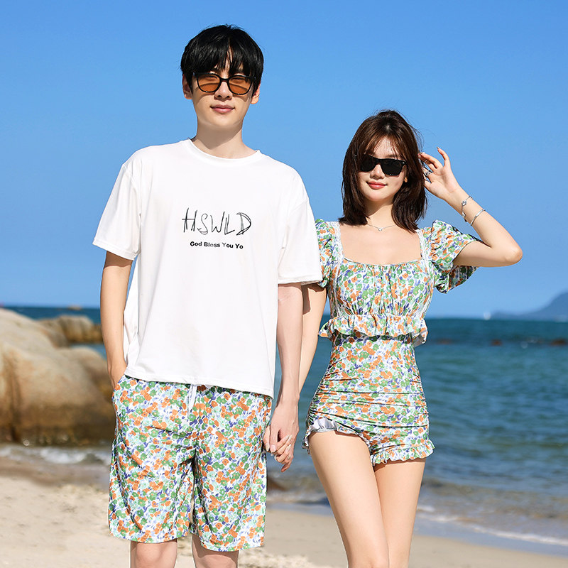 情侣泳衣女2026新款遮肚显瘦仙女范海边度假蜜月水上乐园情侣泳装